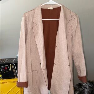 Hem & Thread Pink and Brown Blazer